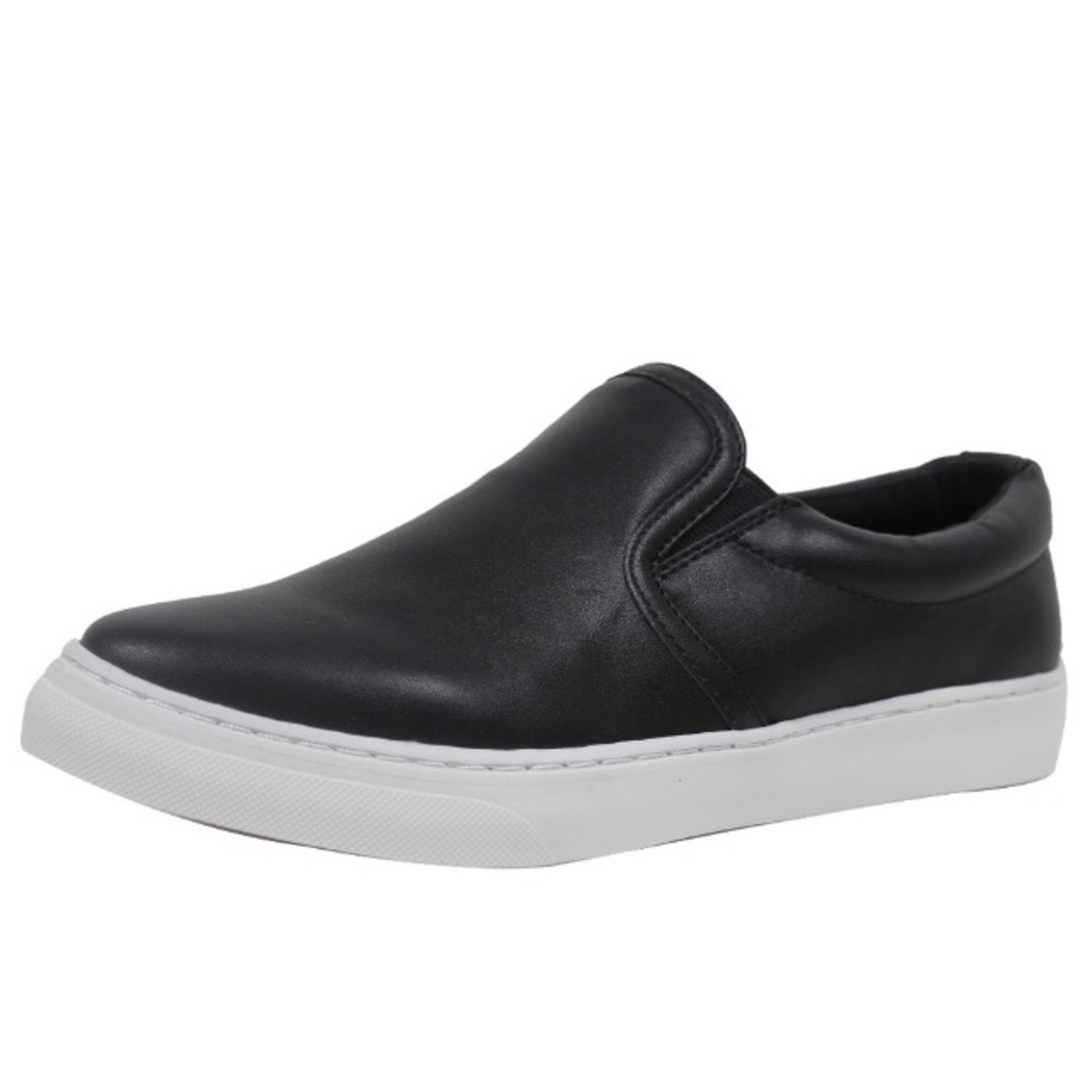 Black Almond Toe Rubber Sole Loafer NIB